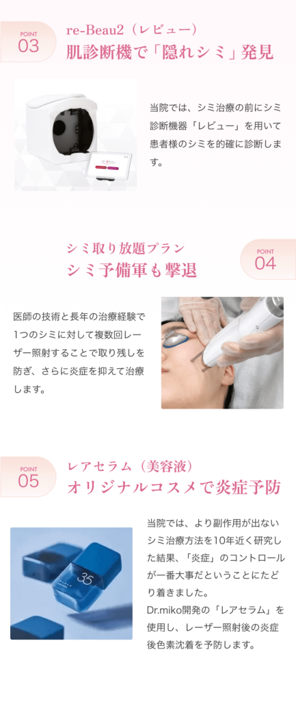 フラル式シミ取りレーザーの特徴