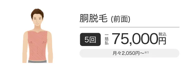 エミナルクリニックメンズの胴脱毛の値段