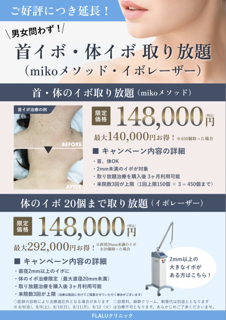 好評につき延長イボ取り放題