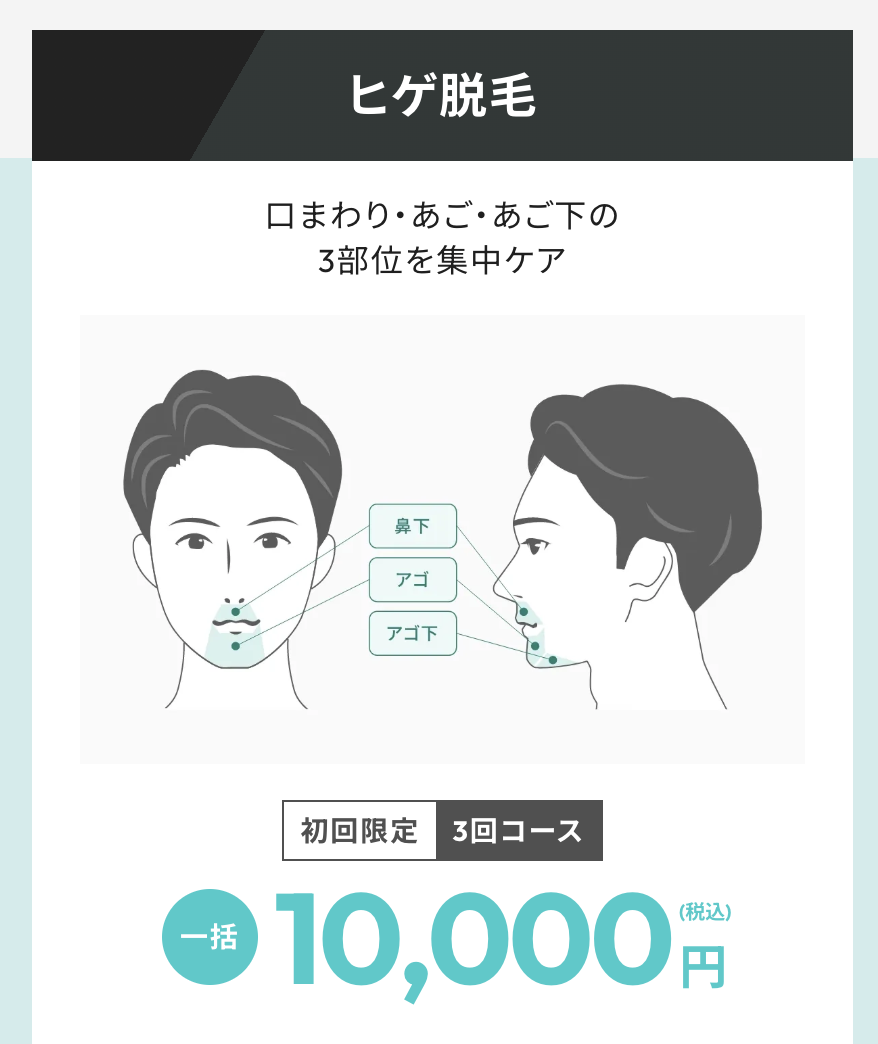 フレイアクリニックメンズ_ヒゲ3部位プラン
