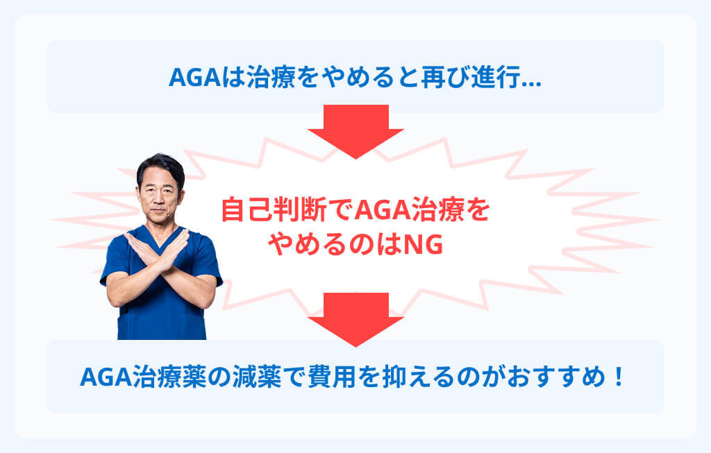 AGA治療で効果を得たら減薬で費用を抑えるのがおすすめ!のイメージ