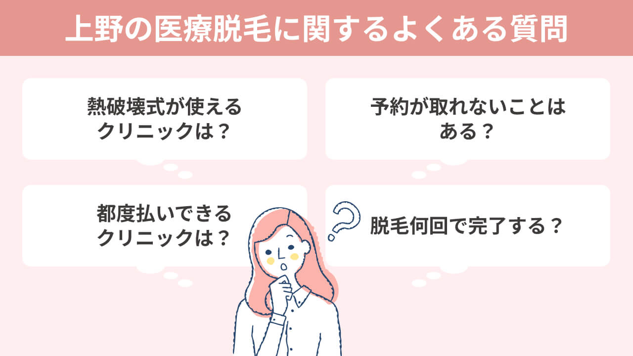 上野の医療脱毛に関するよくある質問