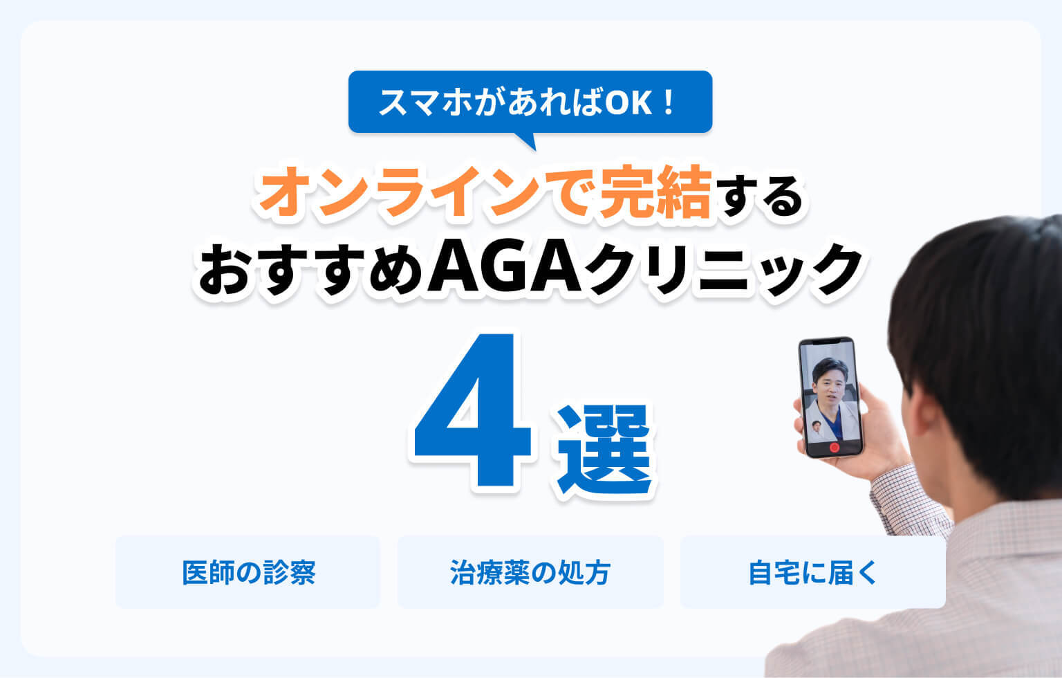 オンライン診療対応のおすすめAGAクリニック4選のイメージ
