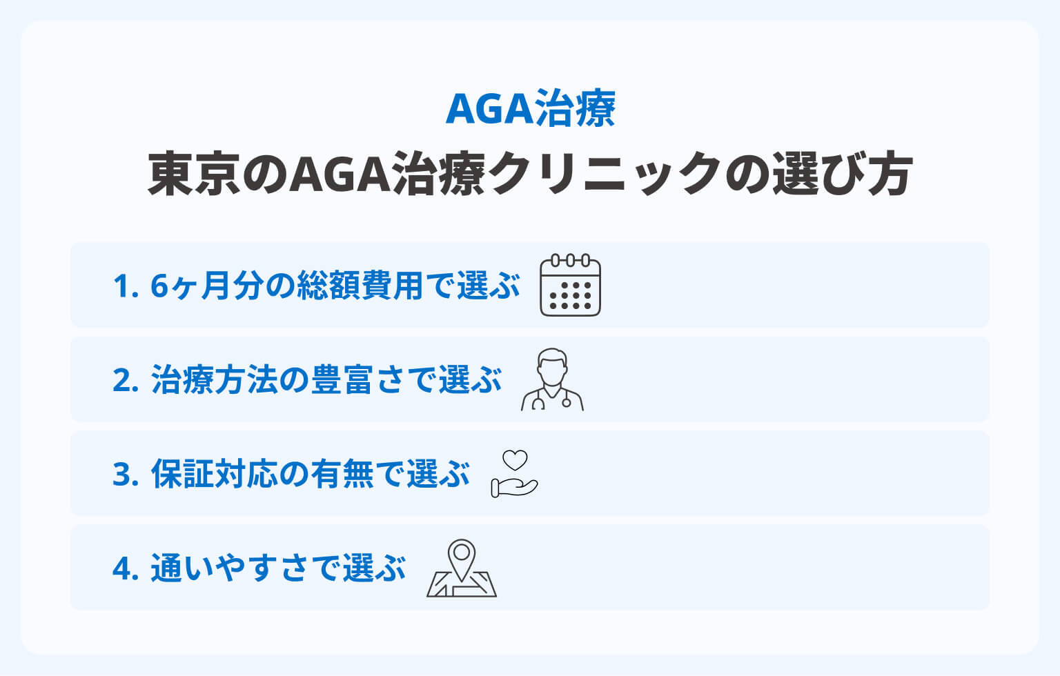 東京のAGA治療クリニックの選び方