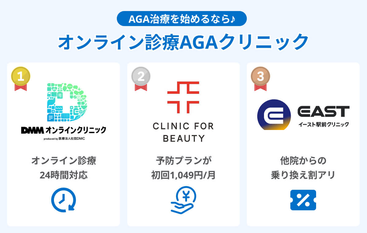 オンライン診療AGAクリニック3選