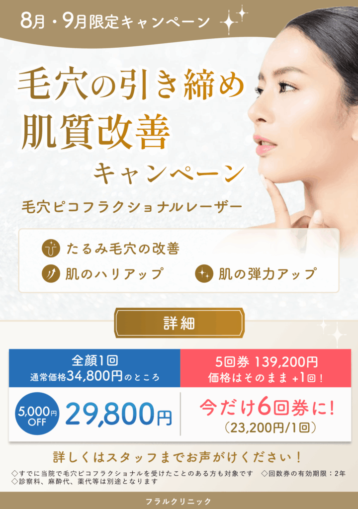 大阪院8月9月CP：毛穴ピコ