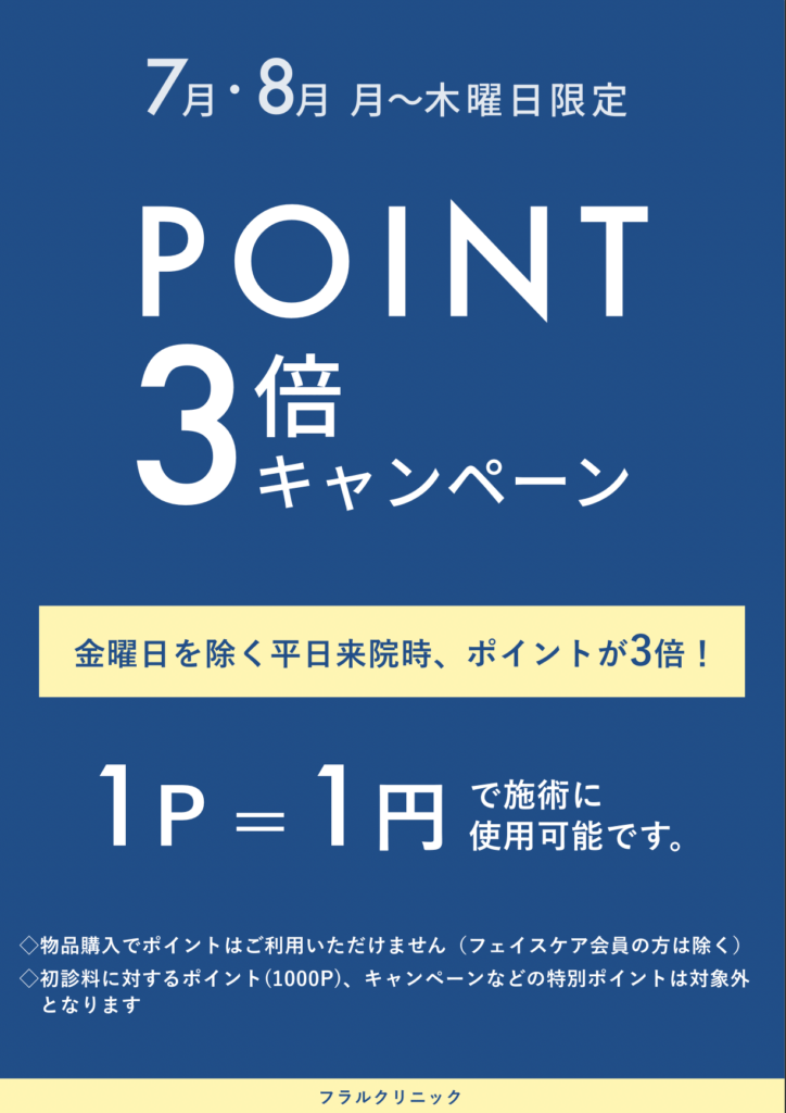 東京院ポイント3倍キャンペーン